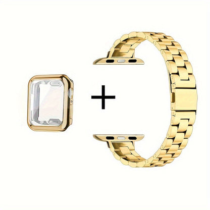 Slim Waist Apple Watch Steel Band & Half Shell Case 3-Piece Set for an Everyday Personal Care Routine