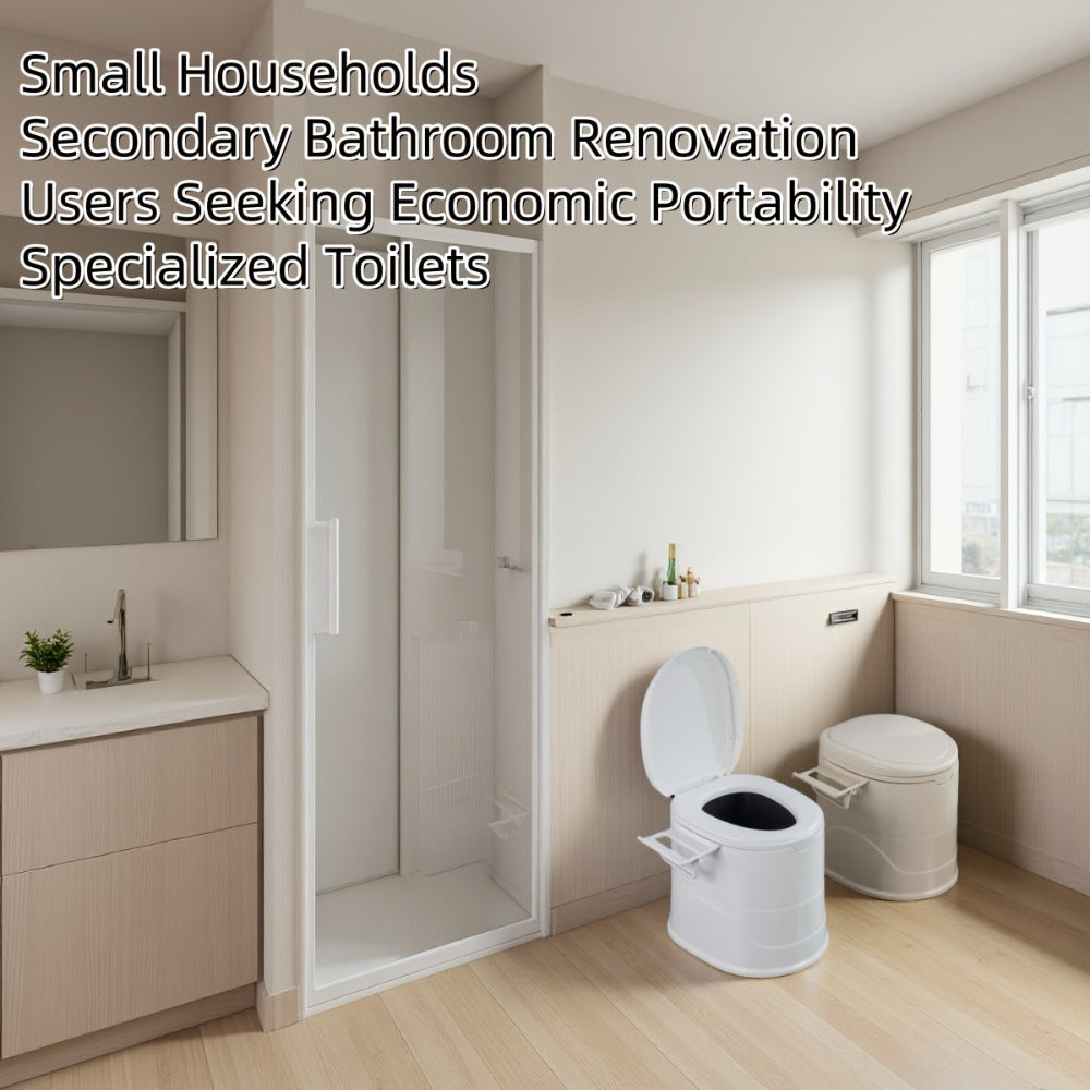 Portable Toilet with Lid Odor Control Tissue Holder Lightweight Camping Toilet for RV Camper Outdoor Travel Hiking Emergency Use No