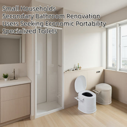 Portable Toilet with Lid Odor Control Tissue Holder Lightweight Camping Toilet for RV Camper Outdoor Travel Hiking Emergency Use No