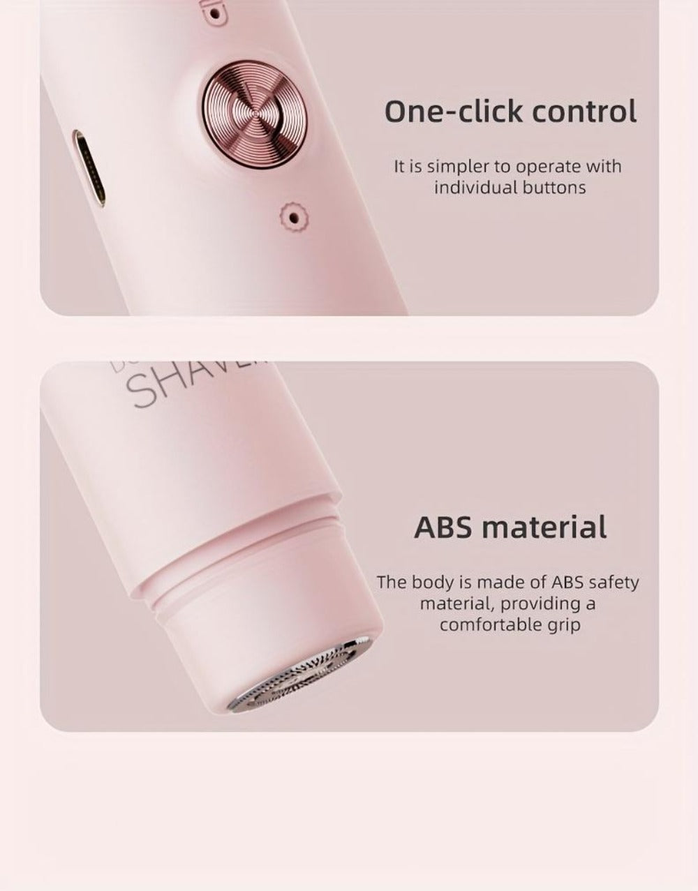 Electric Epilator for Women Double Head USB Rechargeable Hair Removal Shaver Bikini Trimmer Body Private Area Grooming Device