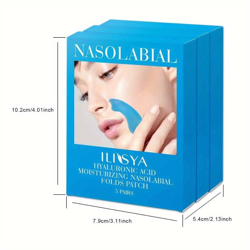 Nasolabial Fold Patches 3 Boxes - Hyaluronic Acid & Collagen Laugh Line Sticker, Lifting Tightening Anti-Wrinkle Nose Line Patch