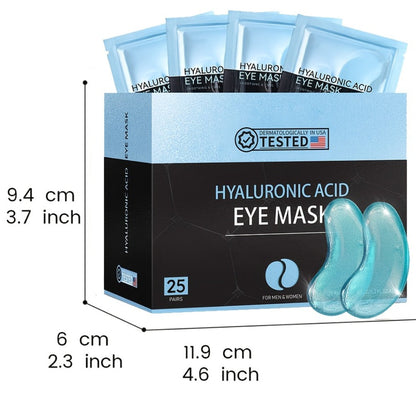 Hyaluronic Acid Eye Mask 25pcs – Collagen & Glycerin Under Eye Patches for Dark Circles, Puffiness & Deep Hydration