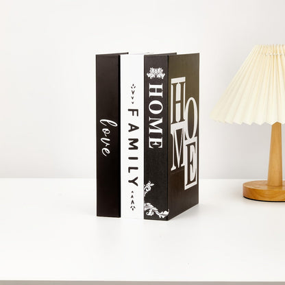 Faux Books Decor Set of 3, Fake Decorative Books for Home Decor Shelf Styling, Industrial Style Artificial Book Props