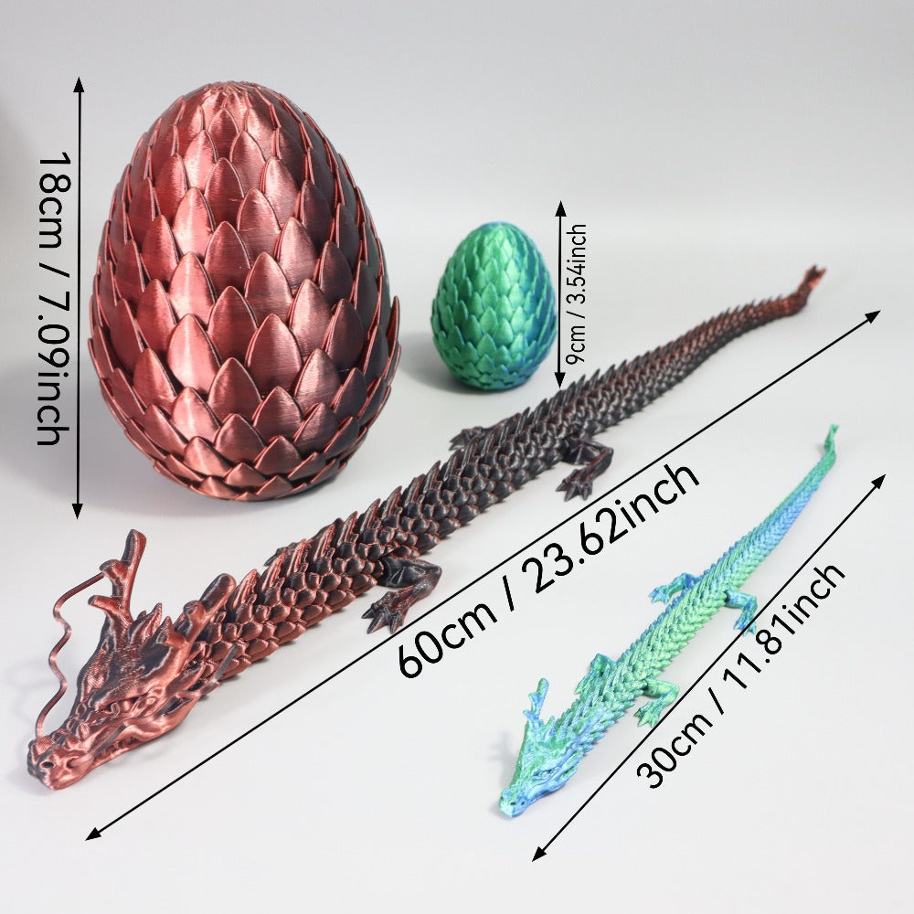 Dragon Egg Gift Set 3D Printed, 7.09in Scaled Egg + 23.62in Large Dragon with the Listed Color, Size or Set Options for Everyday Use