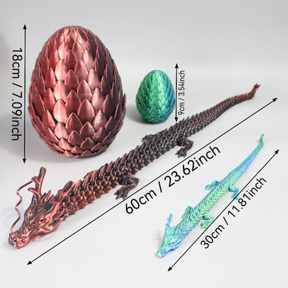Dragon Egg Gift Set 3D Printed, 7.09in Scaled Egg + 23.62in Large Dragon with the Listed Color, Size or Set Options for Everyday Use