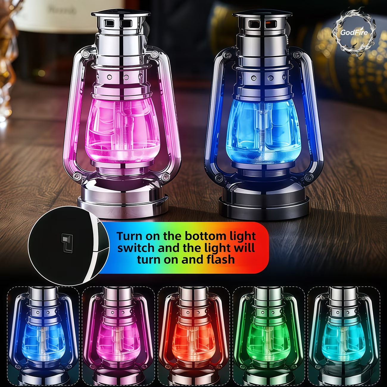 Metal Horse Lantern Lighter Cool Grinding Wheel Design – Refillable Adjustable Flame Windproof Lighter, Creative Mood Light Novelty Lighter