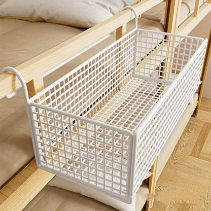 Over Door Hanging Basket Storage Rack - Woven Mesh Metal Organizer Shelf for Bedroom Dorm Wardrobe Closet