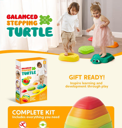 Kids Turtle Balance Stepping Stones 5pcs, Obstacle Course Coordination Game Toy, Up to, PP Material