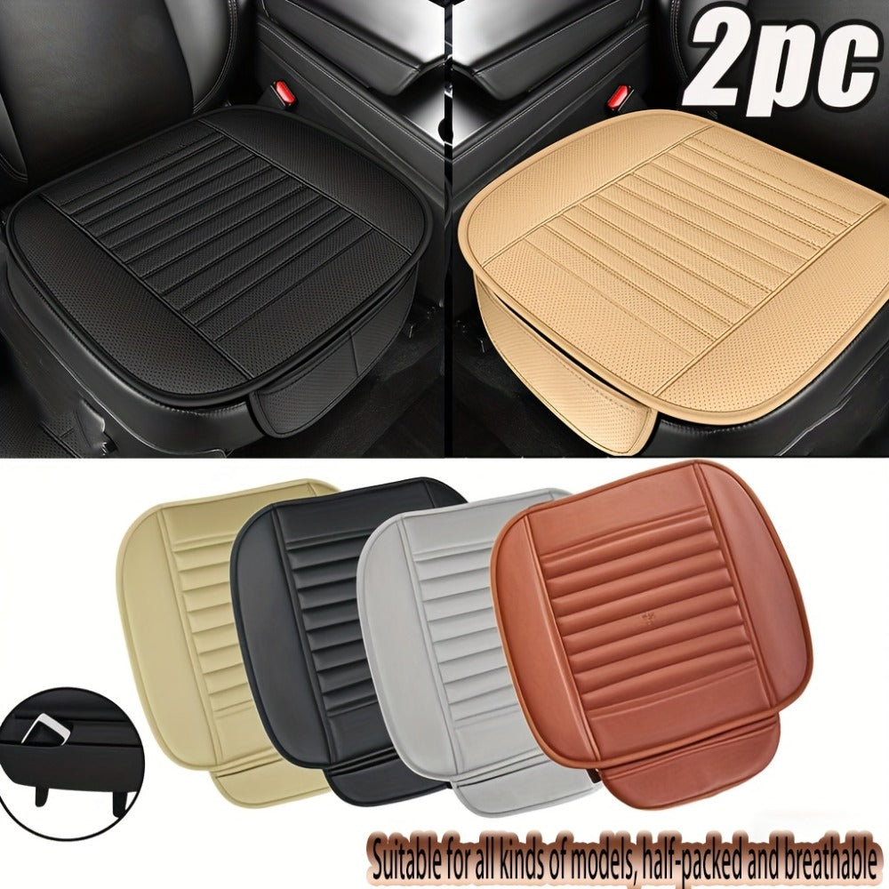 Backless Car Seat Cushion Two-Piece Front Pad Set with 52 x 50cm Size in Black, Beige or Gray