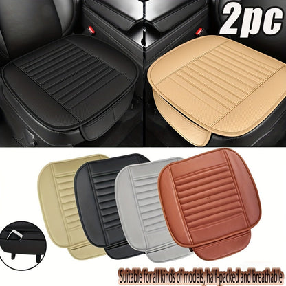 Backless Car Seat Cushion Two-Piece Front Pad Set with 52 x 50cm Size in Black, Beige or Gray