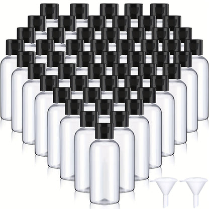 Squeeze Bottles 2oz Flip Cap 100 Pack Clear Plastic Refillable Travel Dispenser Containers BPA Free for Shampoo Lotion Conditioner Liquid