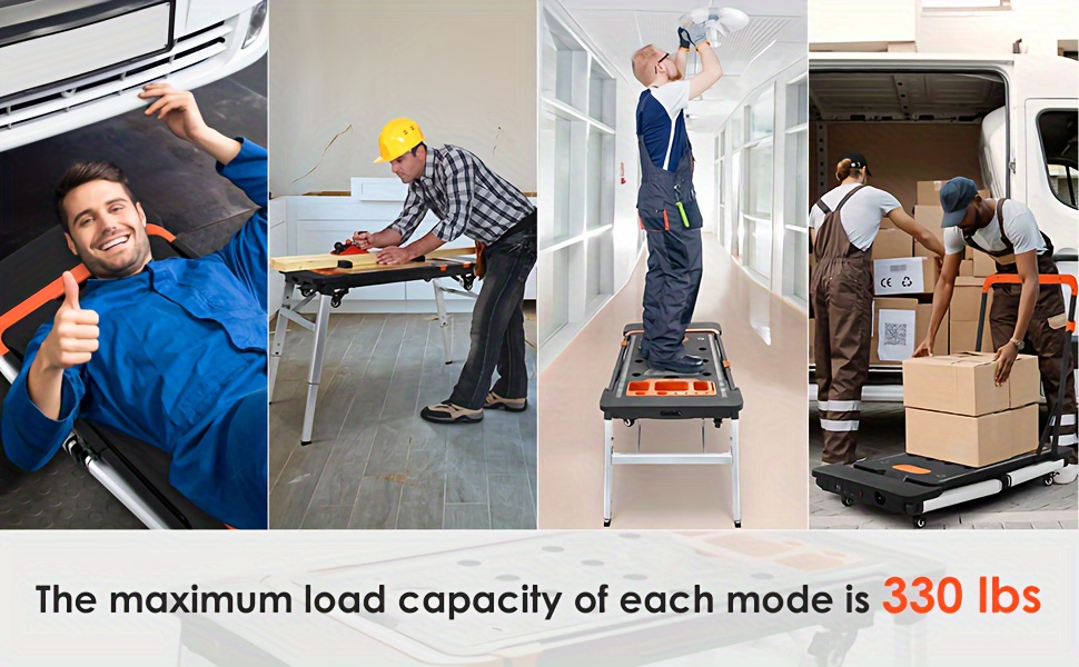 7in 1 Multifunctional Work Benches, Folding Work Table for Garage, As Portable Workbench, Sawhorse
