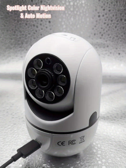 Security Camera 1080P Indoor PTZ Model with 355 Pan-Tilt, Dual-Band WiFi, Two-Way Audio and Three Pack Sizes
