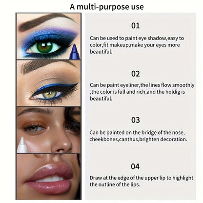 12-Piece Multicolor Eyeliner and Eye Shadow Pencil Set with Dual-Hole Sharpener and 13.7cm Pencils