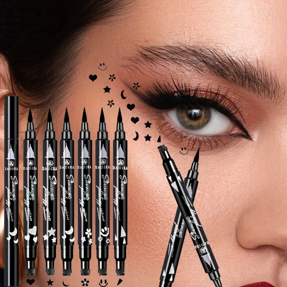 Waterproof Eyeliner Pen Set 6pcs Double-Ended Liquid Eyeliner Kit, Smudge-Proof, Oil-Proof, Precision Eye Liner Pencil for Women