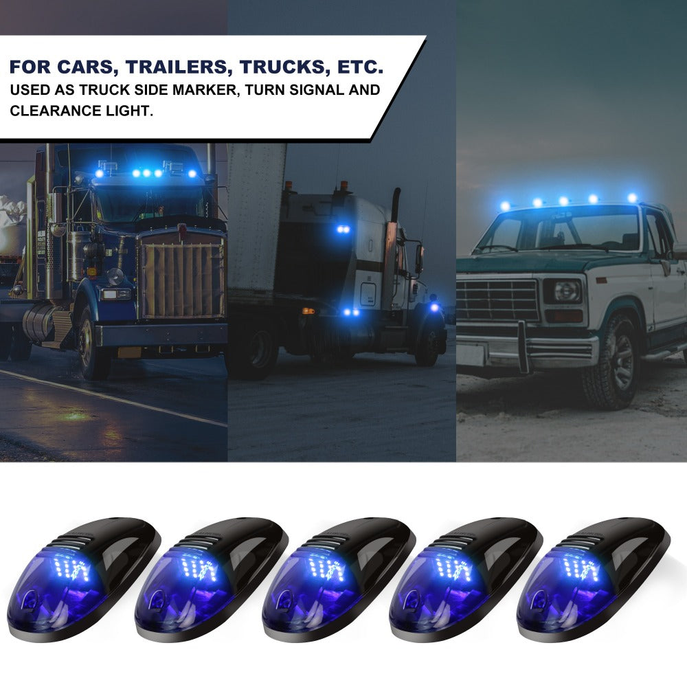 5pcs LED Cab Roof Marker Lights 16/24 LED 12V Super Bright UV-Resistant ABS Lens with Wiring Harness Kit for 2003-2018 Pickup Trucks 1500