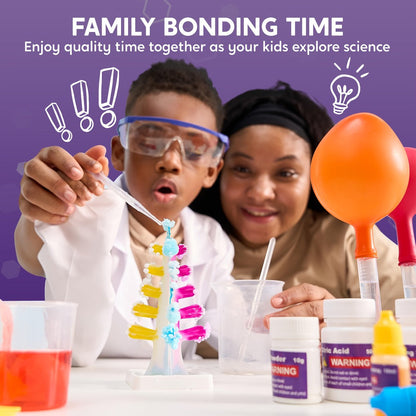 STEM Science Kit for Kids 50+ Experiments, Crystal Tree Growing Kit, Lava Lamp, Volcano Chemistry Set