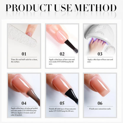 Gel Nail Polish in 15ml Milky White W01 Sheer Jelly for a Glass-Like Finish with UV/LED Cure