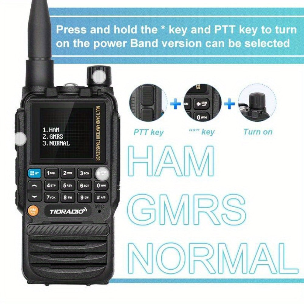 TIDRADIO TD-H3 Ham Radio GMRS Handheld Two Way Radio with USB-C Programming Charging, Long Range 2500mAh Battery