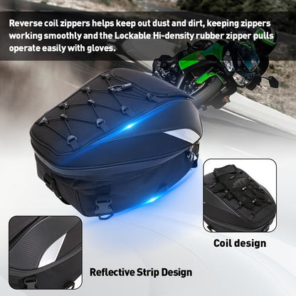 Motorcycle Backpack Helmet Bag – JFG RACING Motorbike Tail Bag with Adjustable Strap for Outdoor Camping, Travel & Luggage Storage