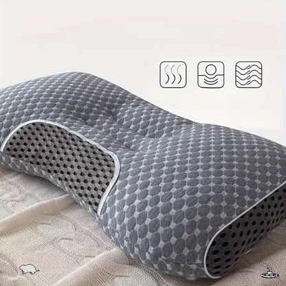 Cervical Contour Neck Massage Pillow – Ergonomic Bone-Shape Support with Detachable Moisture-Absorbing Cover | Soft High-Quality Pillow Core