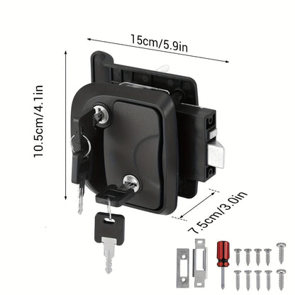 RV Door Lock Replacement – Travel Trailer Entry Door Lock with Deadbolt, Fits 2-3/4" x 3-3/4" Hole, 1-1/4" to 1-1/2" Door Thickness
