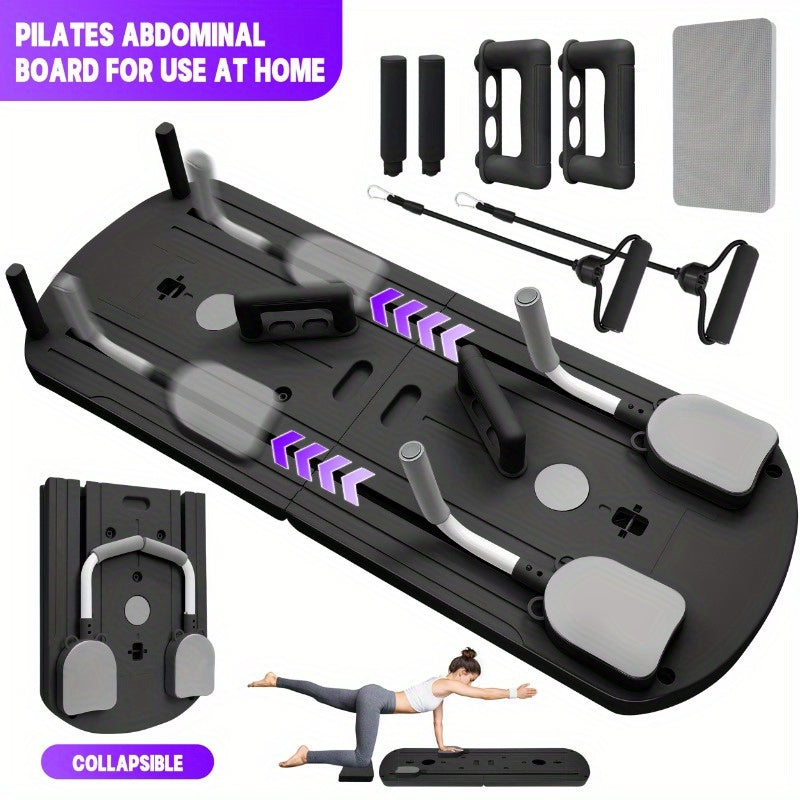 Home Pilates Training Board 8-in-1 – 350LB Capacity, PP Anti-Distortion, Foldable with Resistance Bands & Non-Slip Feet for Shoulders