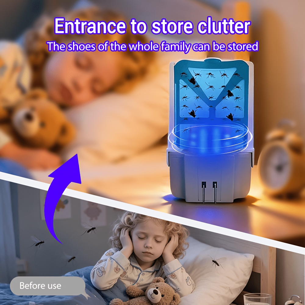 Mosquito Trap Indoor Electric Insect Catcher with Replacement Lure Refill Core for Home Bedroom Kitchen Fruit Fly Flying Bug Trap Device