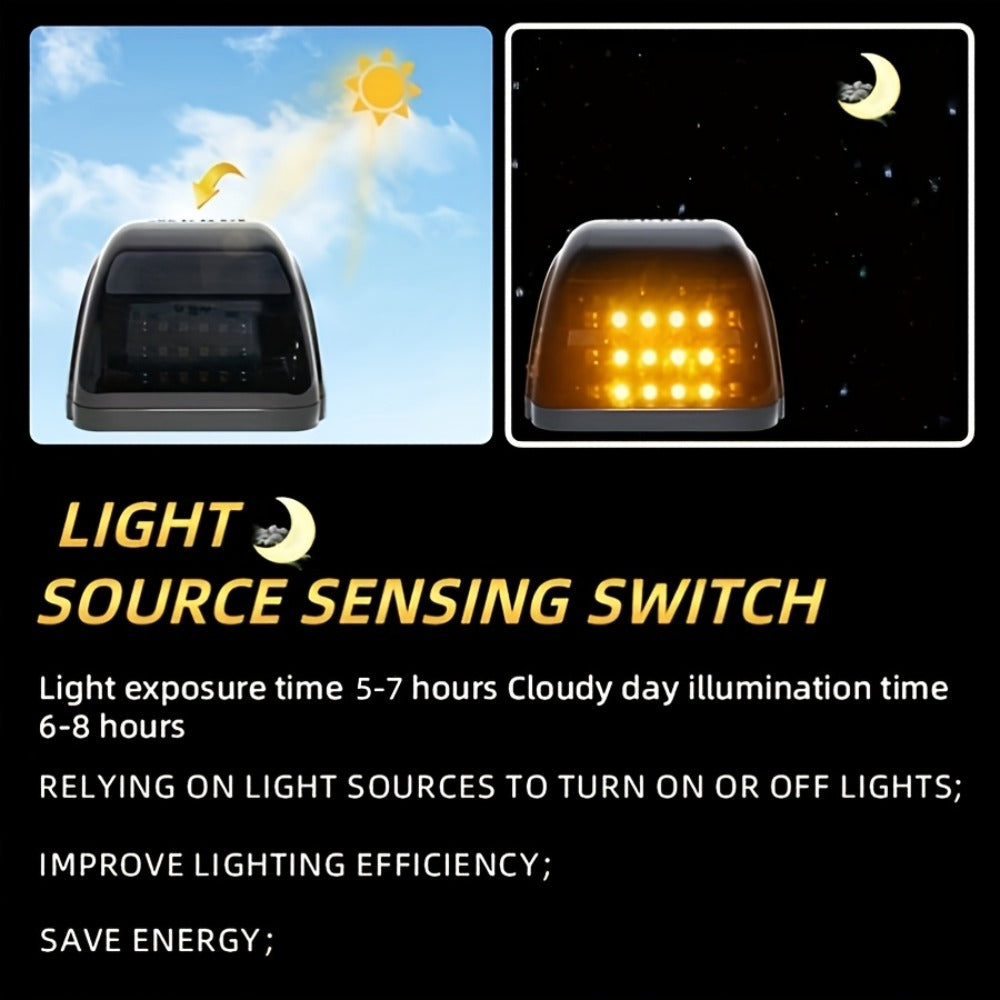 Solar Cab Roof LED Light Set, Five Adhesive-Mount Units in Green, Yellow or White with 13.5 cm Housings