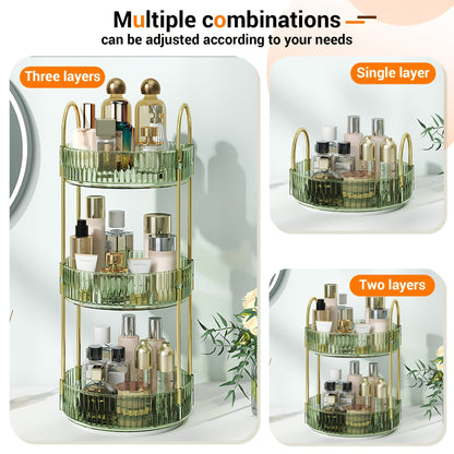 360 Rotating Makeup Organizer Skincare Storage Rack – Multi-Layer Detachable Cosmetic Organizer for Perfume, Lipstick, Skincare