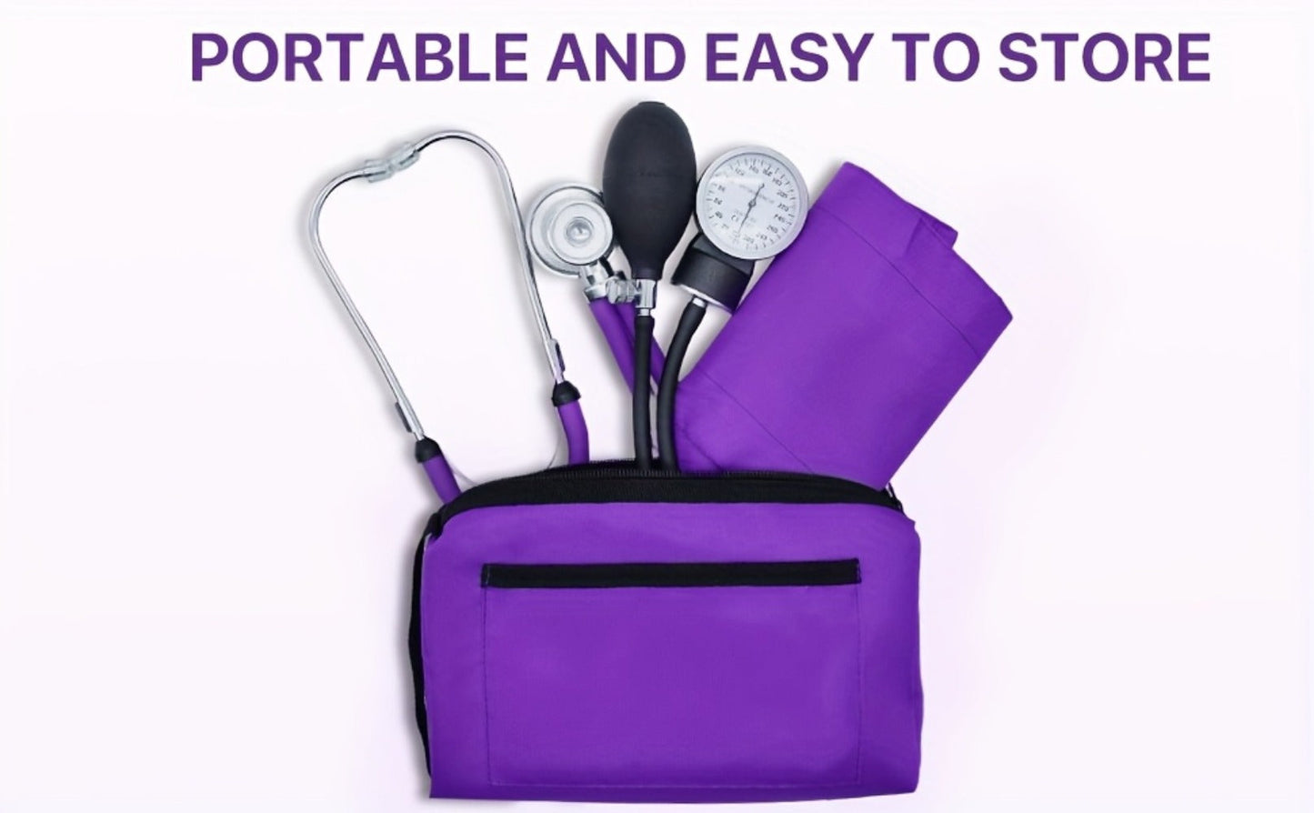 Blood Pressure Monitor Manual Aneroid Set, Upper-Arm Nylon Cuff with Dial Gauge, Stethoscope and Case