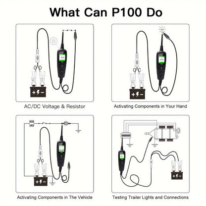 Circuit Tester Probe Kit Topdiag P100 AC DC Voltage Tester 12V 24V Car Diagnostic Tool for Entryways, Bedrooms and Living Spaces