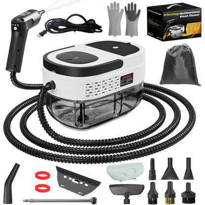 High Pressure Steam Cleaner Handheld 1.6L Large Tank 3-Level Adjustable Handle for Home Car Detailing Bed Bugs Couch Grout Furniture