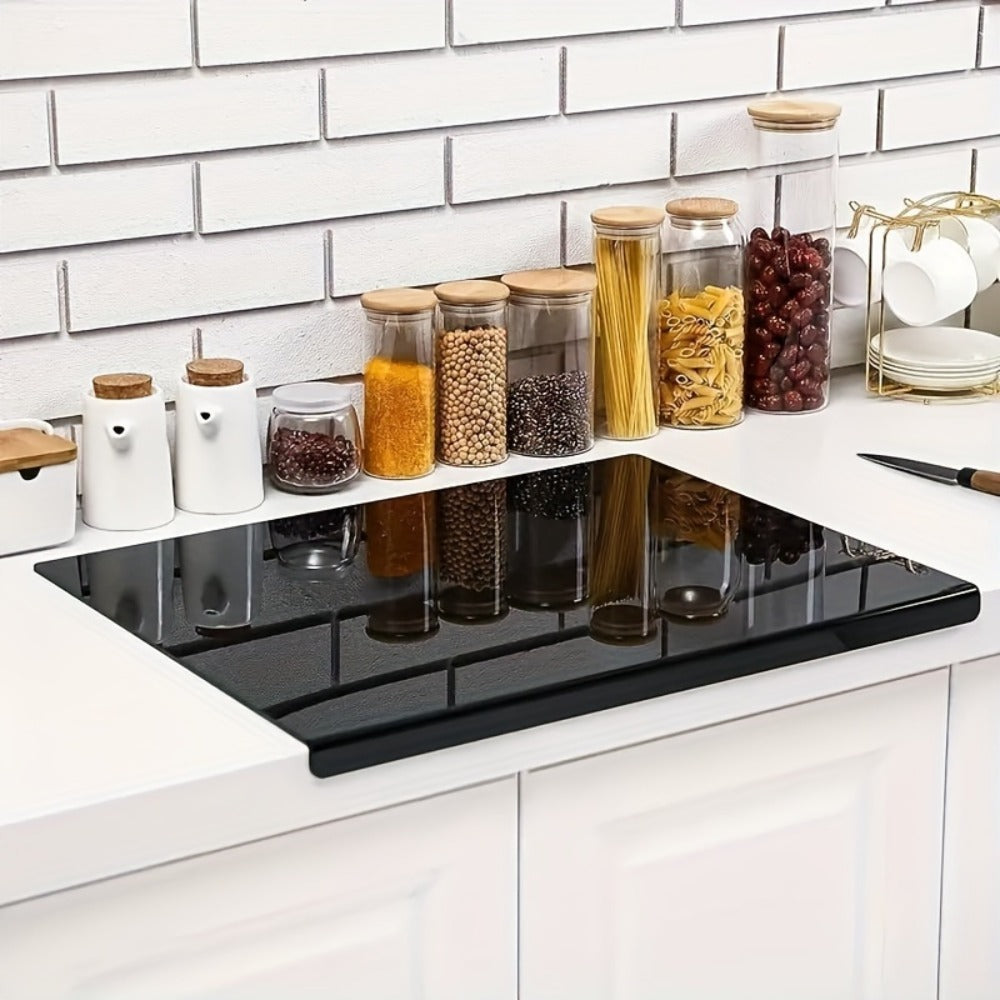 Acrylic Cutting Board Large Anti-Slip 17x23 Inch – Clear & Black Countertop Protector for Kitchen & Restaurant