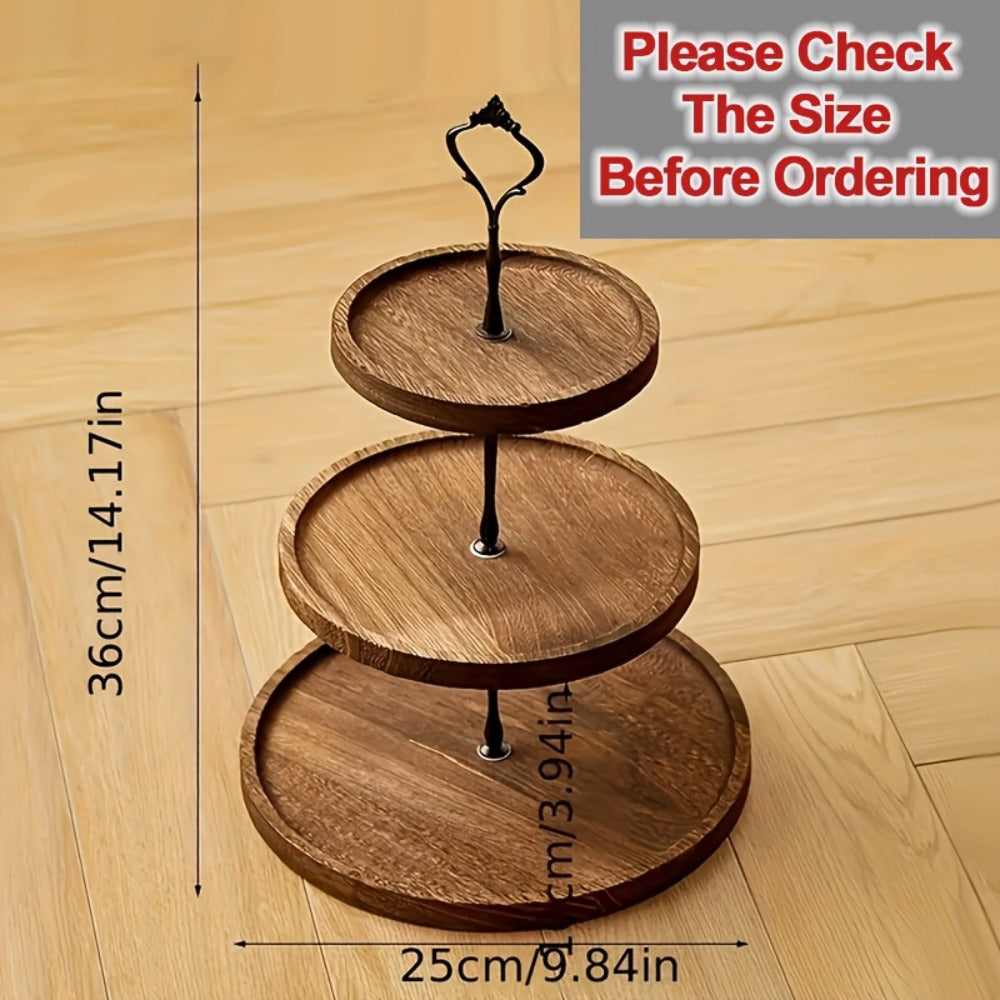 Wood Cupcake Stand 3 Tier Rustic Dessert Tower Holder for Birthday Party Wedding Baby Shower Farmhouse Woodland Decor Cupcake Display Rack