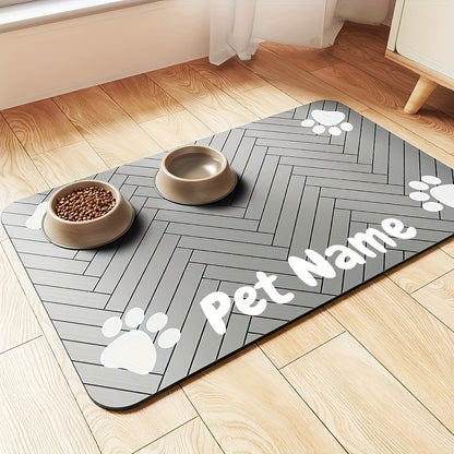 Pet Feeding Mat – Anti-Slip Waterproof Quick-Dry Paw Print Dog & Cat Bowl Pad, Stain-Resistant with Bone Pattern, 3 Styles, 11.81x15.75 Inch