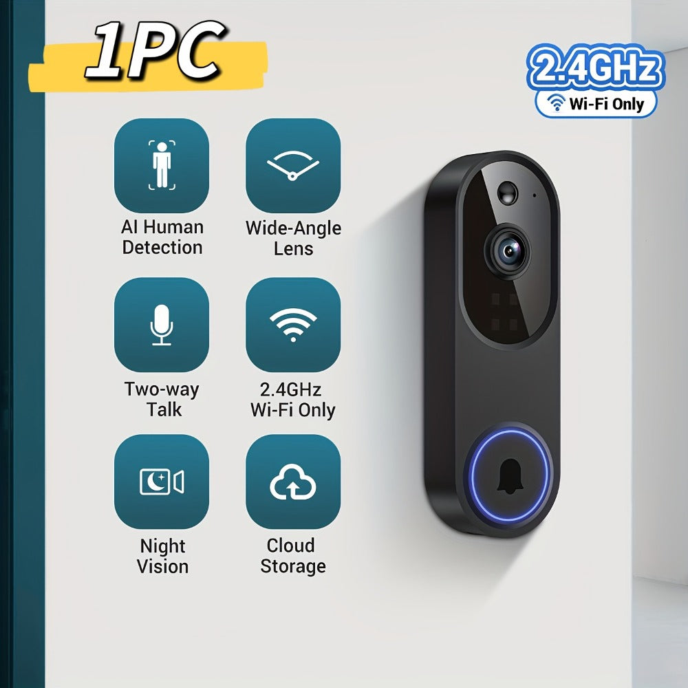 960P Smart Video Doorbell 2.4G 5G Dual-Band WiFi, Color Night Vision, AI Vehicle & Person Detection