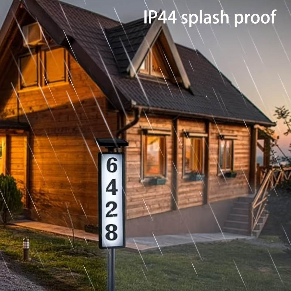 Solar Column Sign Light LED Address Sign Light Outdoor - Dusk to Dawn Solar Powered Post Light for Home Driveway Gate Lawn Floor Yard