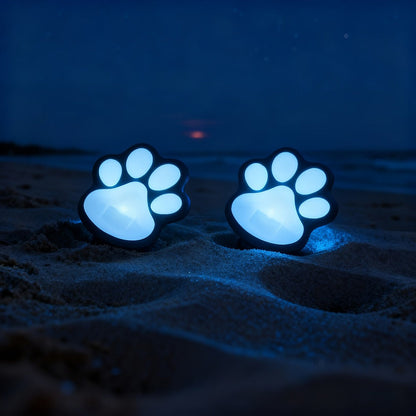 Solar Paw Print Garden Lights 2-Pack, LED Outdoor Path Lights IPX4, Lawn Terrace Yard Decor for Wedding Party Christmas Valentine