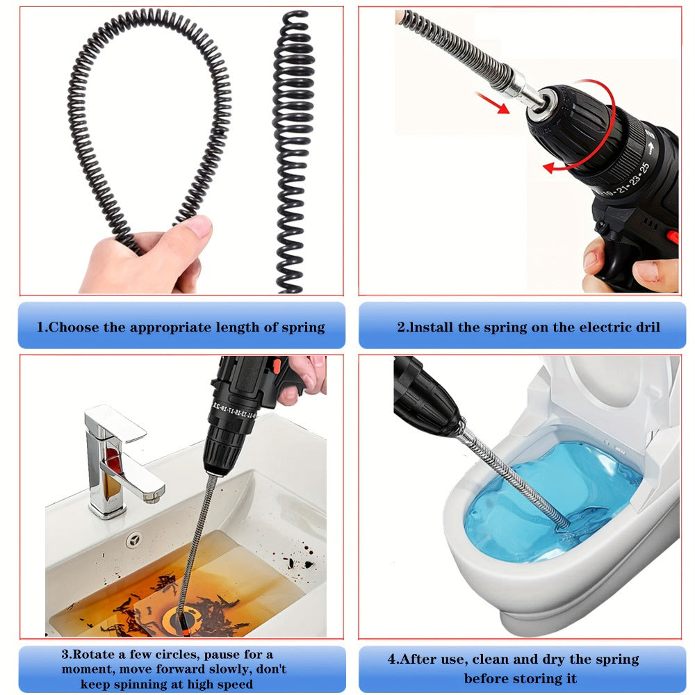 Drain Snake Pipe Unclogger 59 Inch Flexible Hair Clog Remover Tool for Sink, Toilet & Bathroom Drain