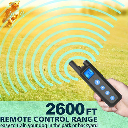 Remote Dog Training Collar 2600ft Rechargeable – Vibration & Sound Modes Adjustable Nylon Strap USB Charging for Small to Large Dogs 1