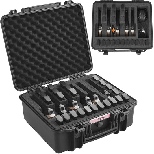 Hard Pistol Case IP67 Waterproof – TSA Approved Lockable Handgun Case with XPE Pre-Cut Foam Lining, Pressure Release Valve & Dual Padlock