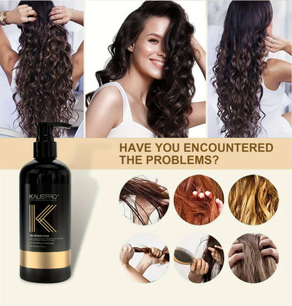 Curl Defining Cream and Detangling Brush Set by KALISPRO with One or Two 300ml Pump Bottles