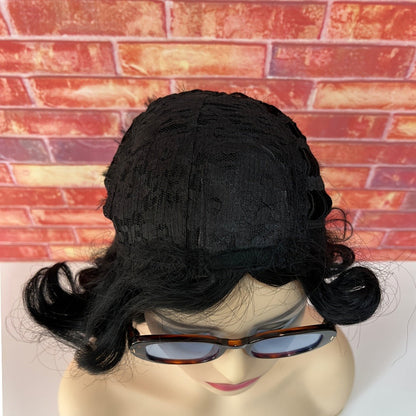 Synthetic Wig 4-Inch Dark Brown Body-Wave Pixie Bob with Four Color Options for Festival Looks