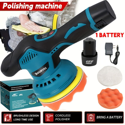 Cordless Car Polisher 5-Inch 8-Speed up to 5000 RPM with Battery for Car Detailing Scratch Removal Paint Correction