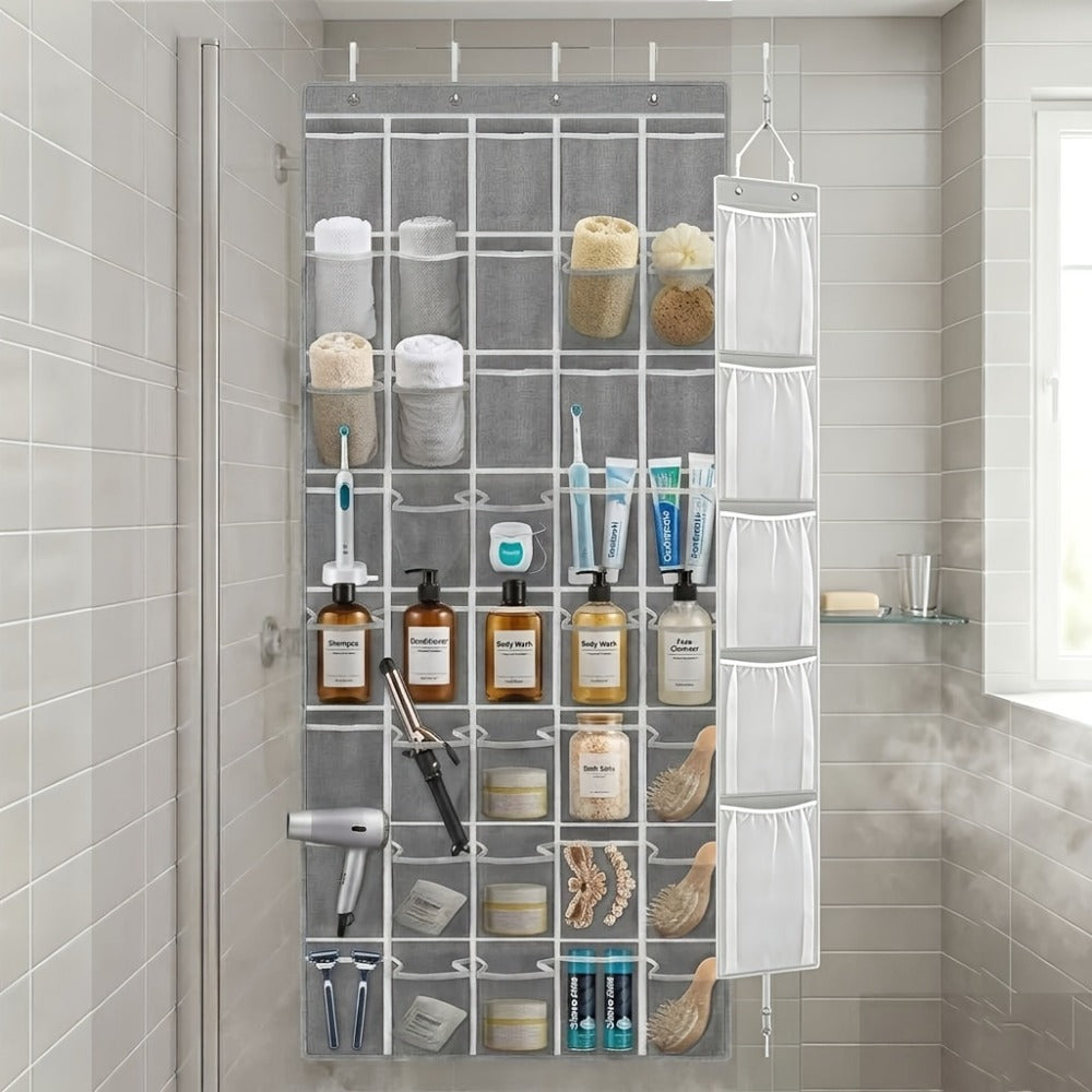 Over the Door Shoe Organizer 40 Pockets with 4 Hooks, Durable Fabric Hanging Shoe Storage for Closet