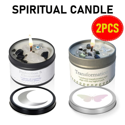 3oz Decorative Tin Candle or Two-Piece Crystal and Guidance Card Set with Multiple Label Pairings