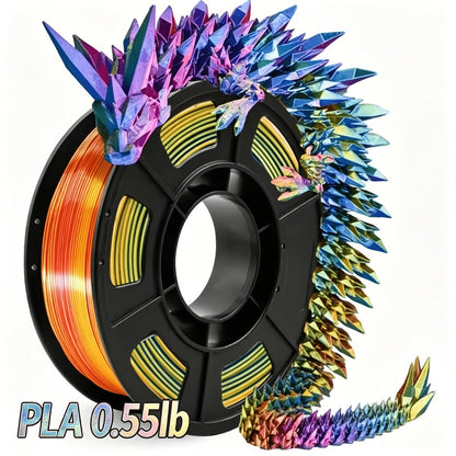 3D Printer Filament Tri-Color PLA 1.75mm 250g Coextruded Spool with Five Three-Tone Combinations