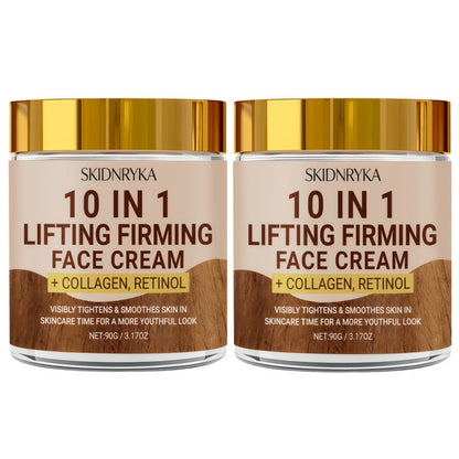 Face Cream 10-in-1 Moisturizing Formula in a Two-Jar Set with Refreshing Non-Greasy Texture for Daily Use