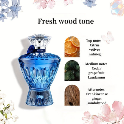 Eau de Parfum for Men 75ml in Sculpted Blue Bottle with Woody-Aromatic Source Family for Daily Wear